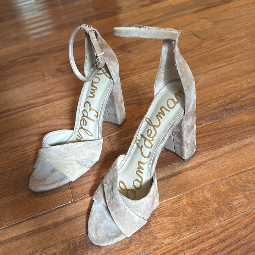Sam Edelman Suede Ankle strap Heels Size 8.5